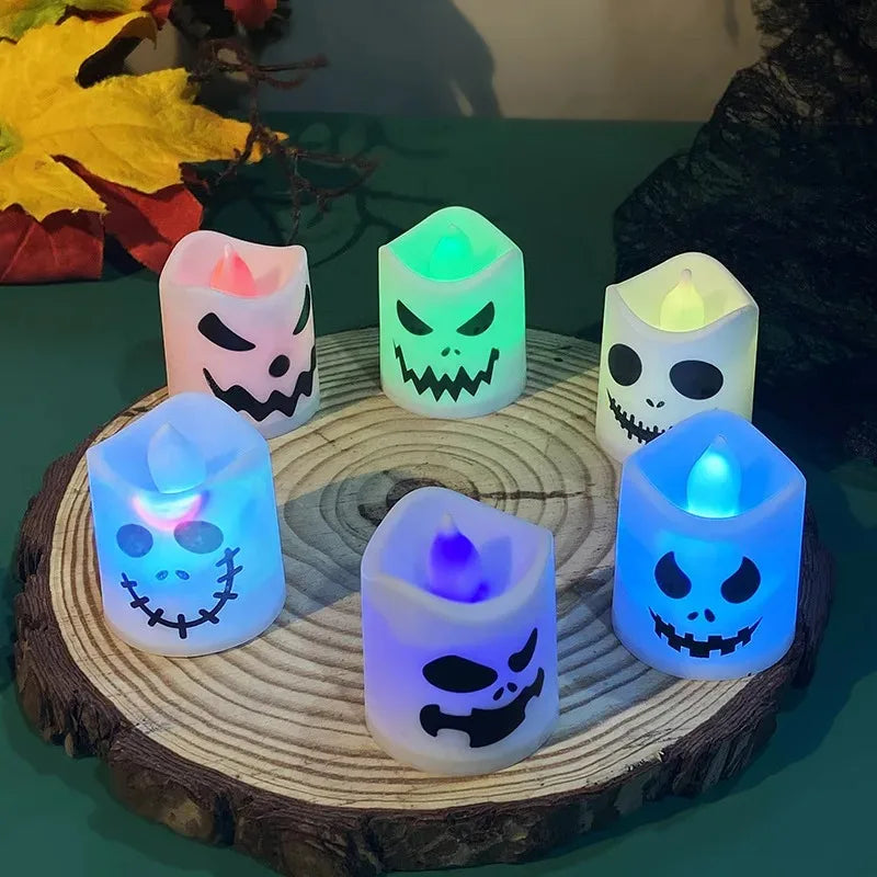 イベント・ハロウィングッズ｜LED ゴーストパンプキンキャンドル 6個セット