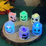 イベント・ハロウィングッズ｜LED ゴーストパンプキンキャンドル 6個セット