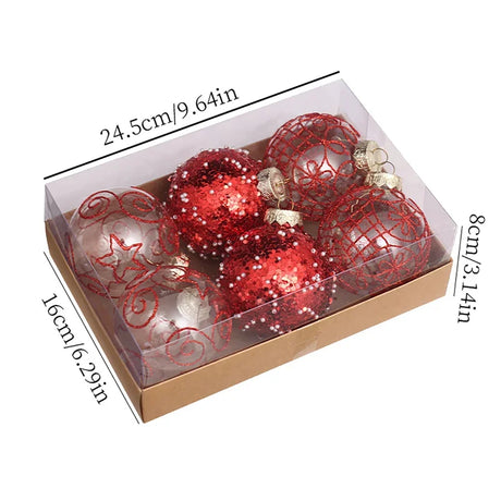 イベント・クリスマス装飾｜8cm PETボールオーナメント6個セット