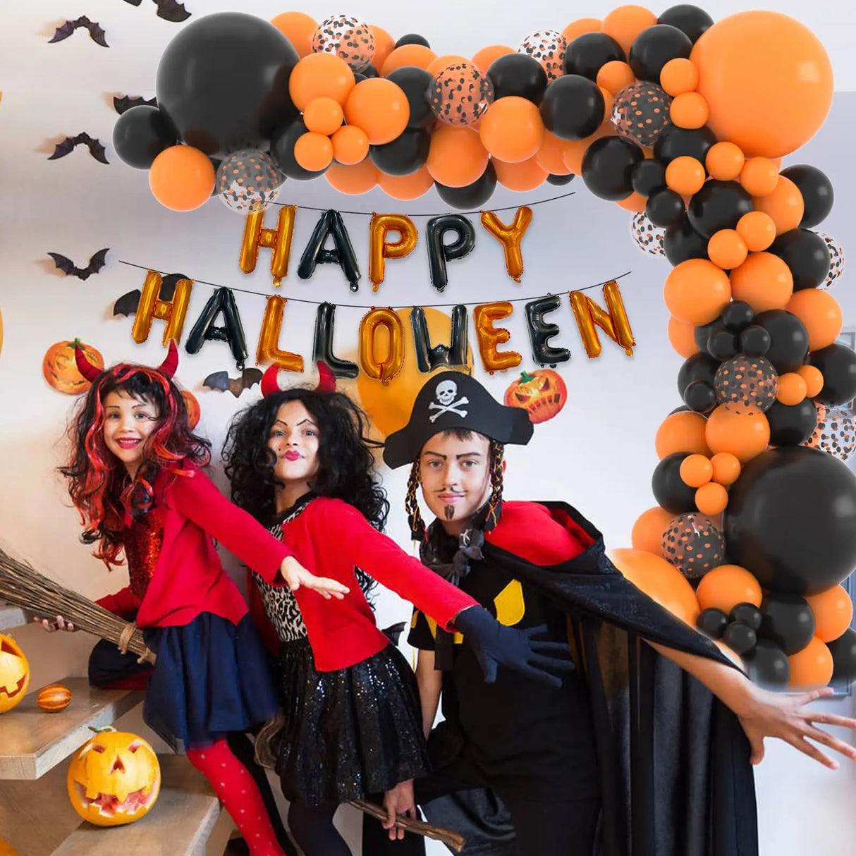 イベント・ハロウィン装飾｜ハロウィンバルーンガーランドセット（117個セット）