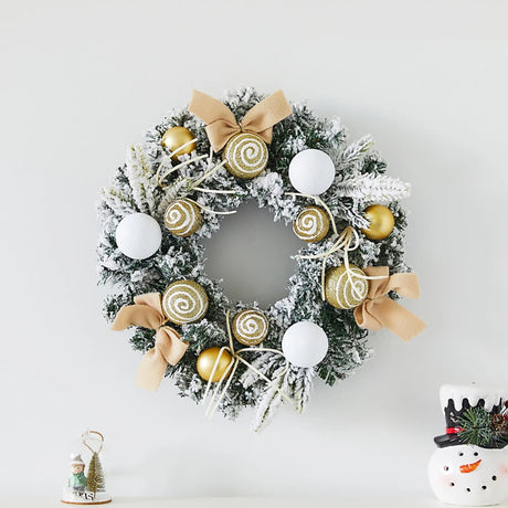 イベント・クリスマス装飾｜ゴールドクリスマスリース 玄関用デコレーション