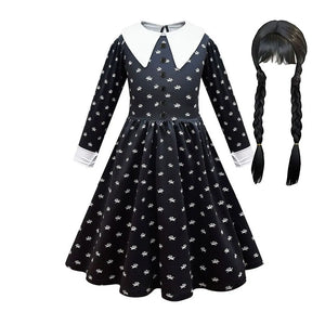 イベント・ハロウィングッズ｜ウエンズデー風プリンセスコスチュームセット（110c～160c）