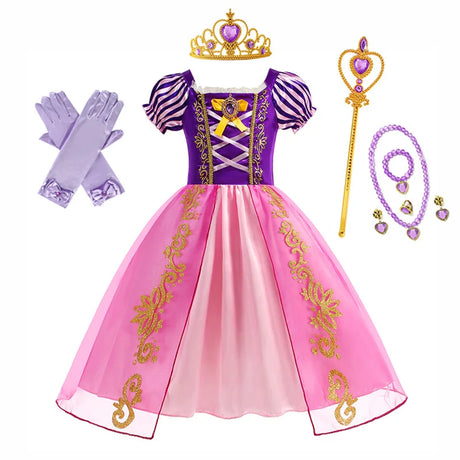 イベント装飾・ハロウィングッズ｜ラプンツェルプリンセスドレスセット（100c～150c)