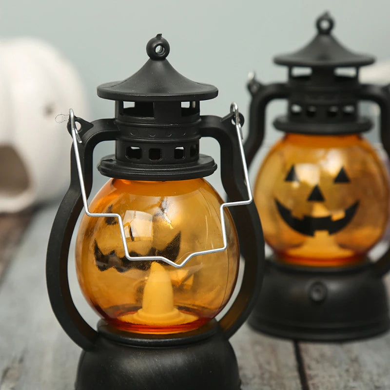 イベント・ハロウィングッズ｜かぼちゃLEDライト ポータブルキャンドルランタン型(12.6c)