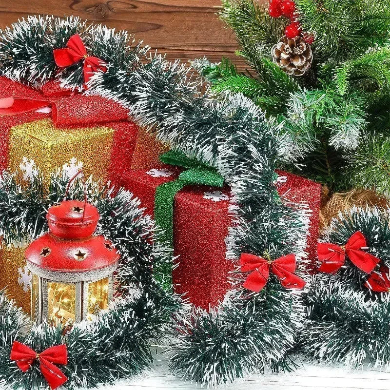 イベント・クリスマス装飾｜ティンセル リボンガーランド 緑白