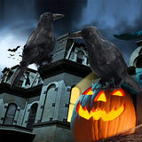 イベント・ハロウィングッズ｜リアルな黒いカラスのオーナメント6個セット
