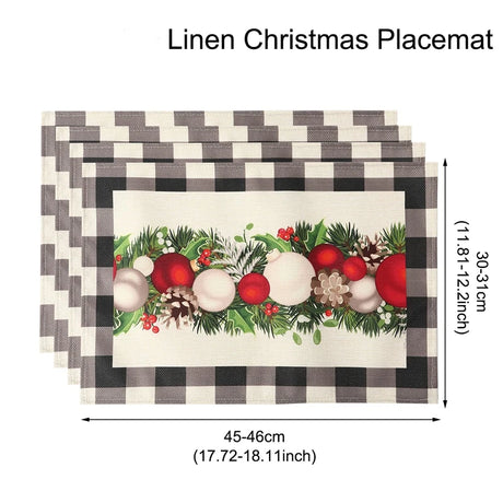 イベント・クリスマス装飾｜リネンプレースマット 1/4枚セット