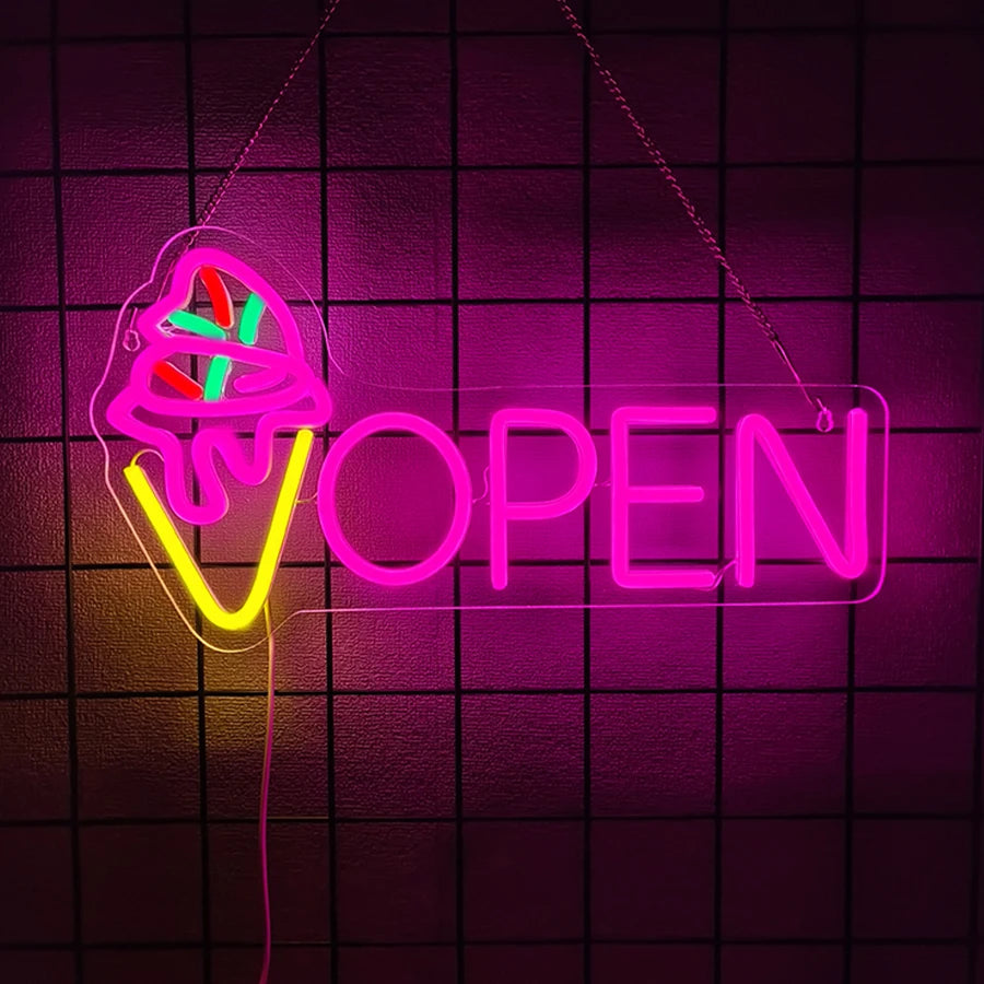 アイスクリームOPEN　LEDネオンサイン（ネオン看板）