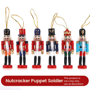 イベント・クリスマス装飾｜木製くるみ割り人形ペンダント6個セット