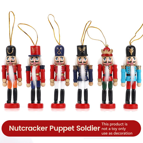 イベント・クリスマス装飾｜木製くるみ割り人形ペンダント6個セット