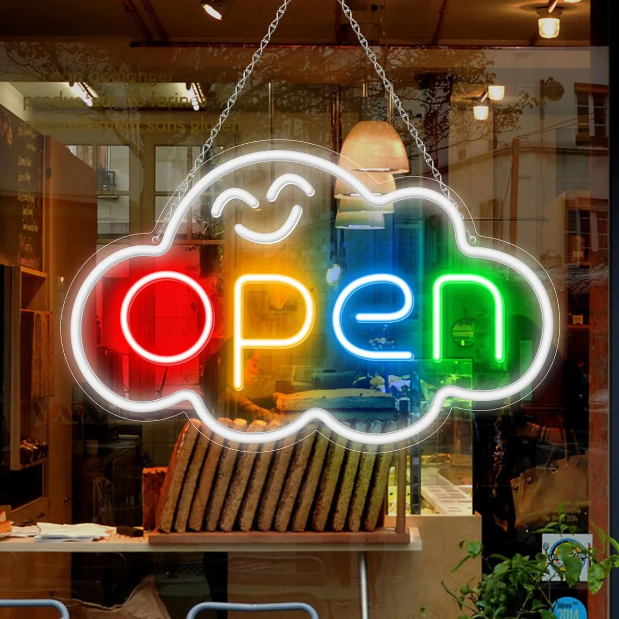 スマイルopen　LEDネオンサイン（ネオン看板）