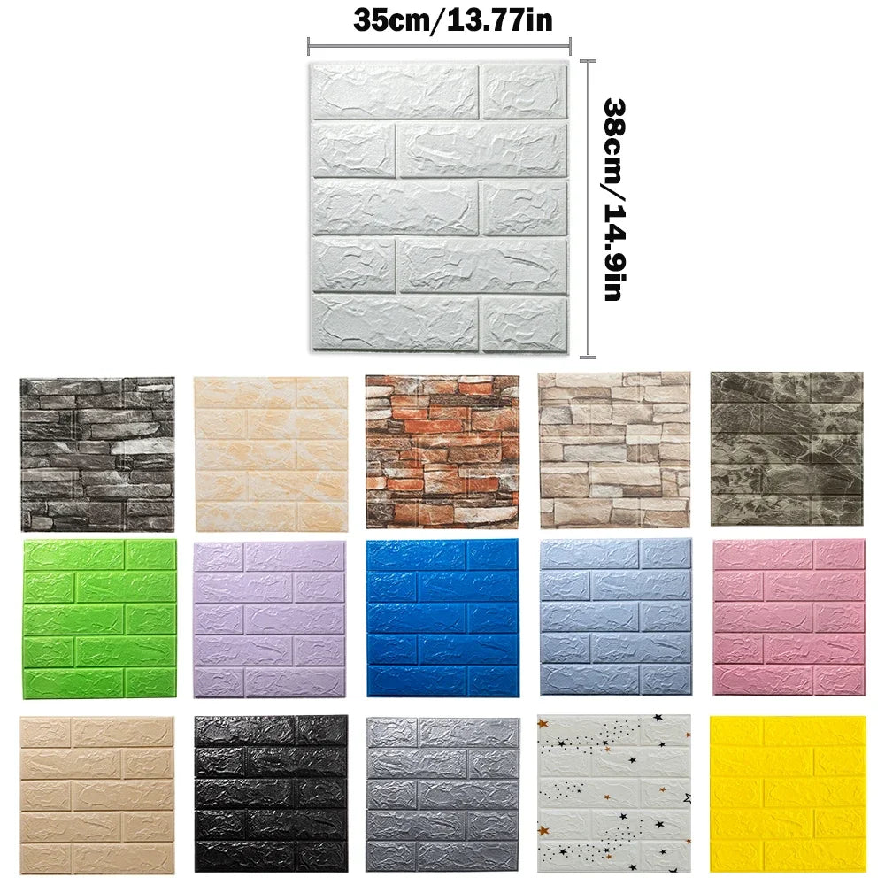 【DIY用】レンガ風ステッカー 35x38cm(10pcs）