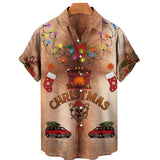 イベント・クリスマスグッズ｜ メンズ用 ユニーククリスマス柄プリントシャツ(XS～5XL)