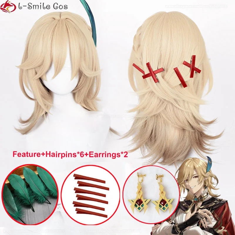 イベント・ハロウィングッズ｜耐熱コスプレ用 金髪ウィッグセット (50cm)