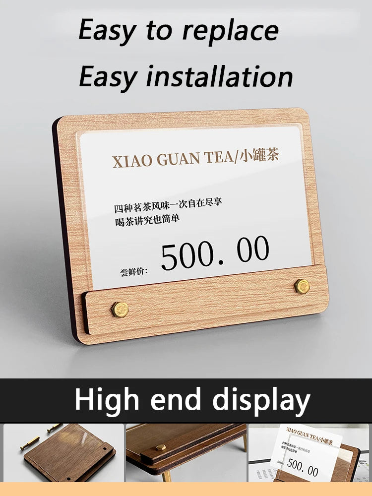 木製価格表示板・カードホルダースタンド