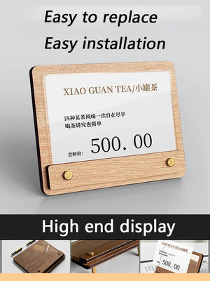 木製価格表示板・カードホルダースタンド