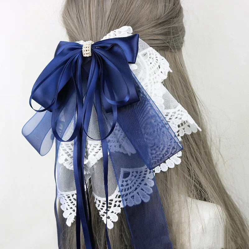イベント・ハロウィングッズ｜メイド風 特大リボンヘアアクセサリー