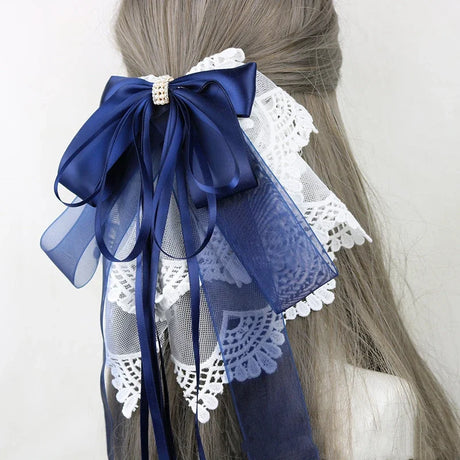 イベント・ハロウィングッズ｜メイド風 特大リボンヘアアクセサリー