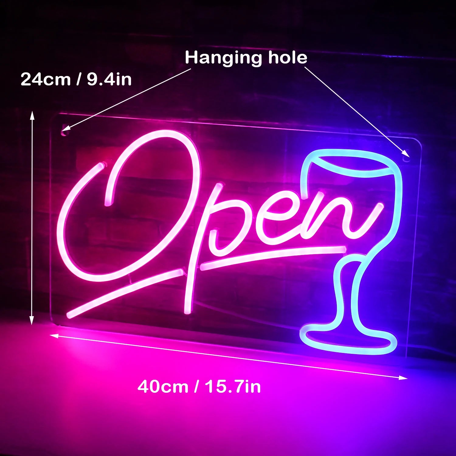 LEDネオンサイン BAR OPEN24HOURS ライト 399-2886 バー用ネオンサイン