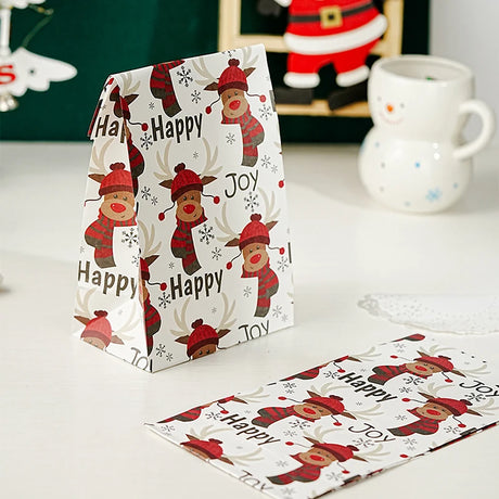 イベント・クリスマス装飾｜クリスマス柄紙製ギフトバッグセット(5/10個入)