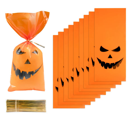イベント・ハロウィングッズ｜クモの巣柄 セロハンギフトバッグ 50個
