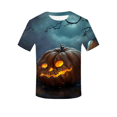 イベント・ハロウィングッズ｜レディース ハロウィン総柄プリントTシャツ（XXS～3XL）