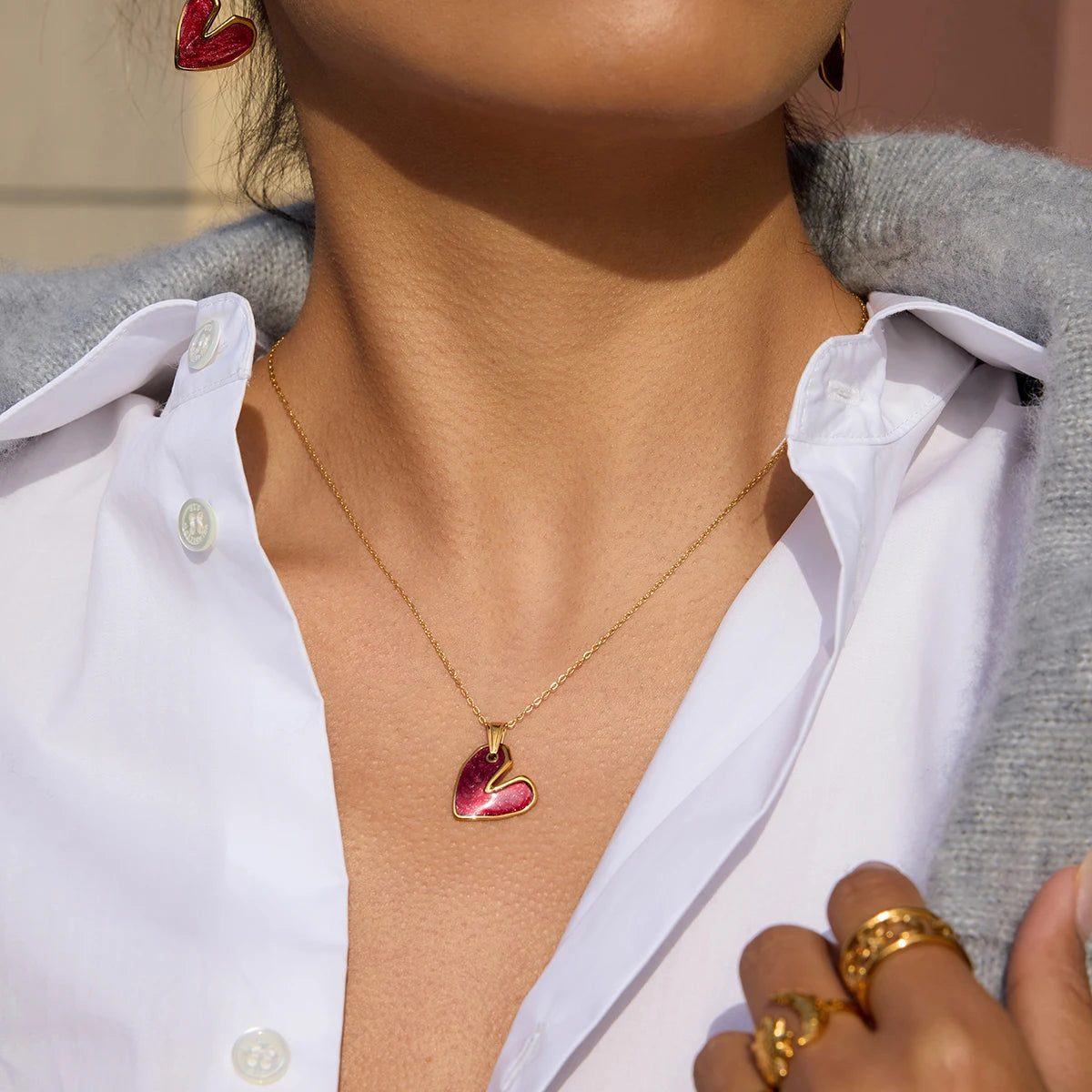 ヴィンテージレッド ラブフープジュエリーセット