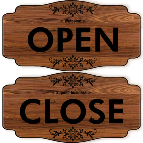 アメリカンヴィンテージスタイル 木製 両面リバーシブル看板（OPEN/CLOSED）