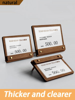 木製価格表示板・カードホルダースタンド