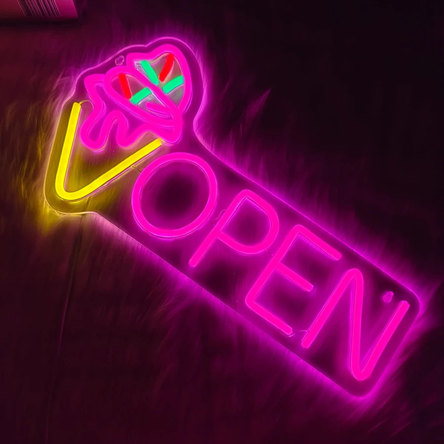 アイスクリームOPEN　LEDネオンサイン（ネオン看板）