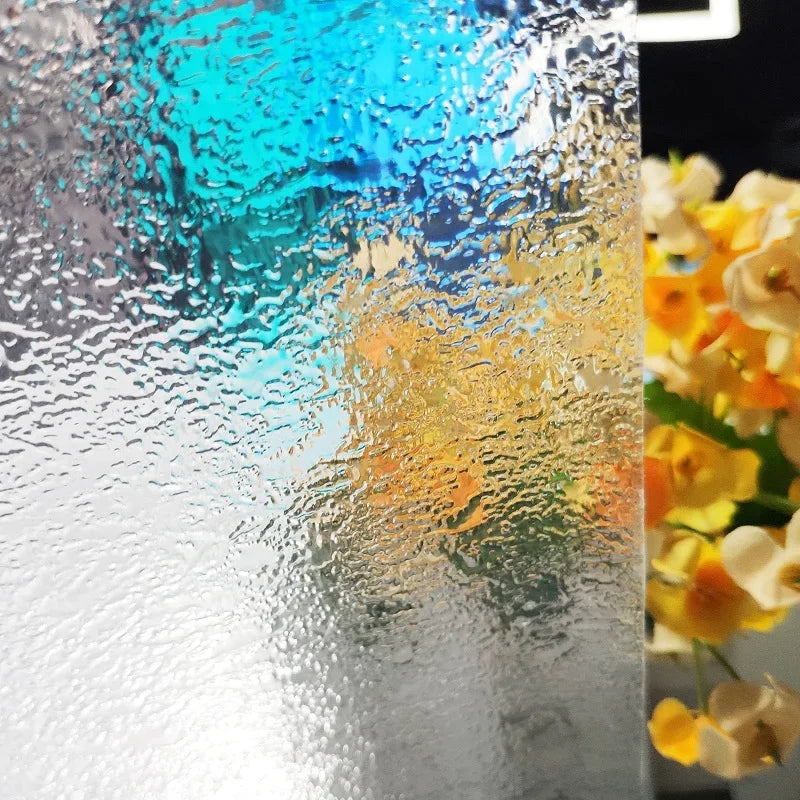【静電気吸着】レトロなすりガラス風ガラスフィルム – UVカット＆断熱効果