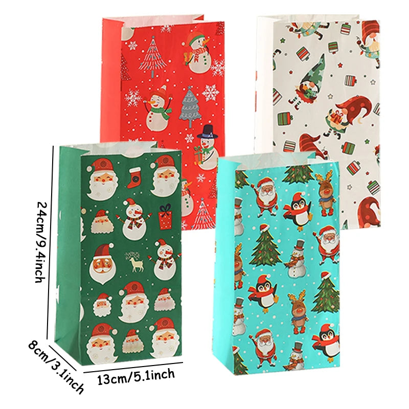 イベント・クリスマス装飾｜クリスマス柄紙製バッグセット(8個)
