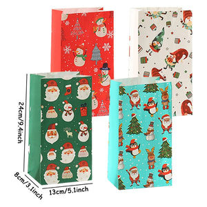 イベント・クリスマス装飾｜クリスマス柄紙製バッグセット(8個)