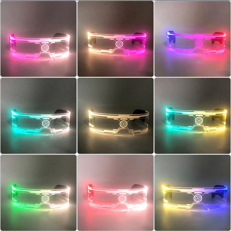 イベント・ハロウィングッズ｜LED光るアクリルメガネ ネオンゴーグル