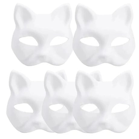 イベント装飾・ハロウィングッズ｜ペイントにぴったり！猫型お面(5-50pcs)