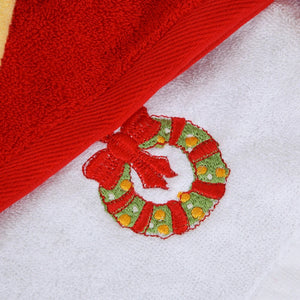 イベント・クリスマスグッズ｜クリスマス刺しゅう入りハンドタオル 3枚セット(32×45cm）