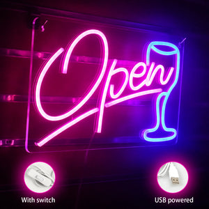 Bar／OPEN／Beer／Cheers／Cacktails　LEDネオンサイン（ネオン看板）