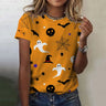 イベント・ハロウィングッズ｜レディース ハロウィン総柄プリントTシャツ（XXS～3XL）