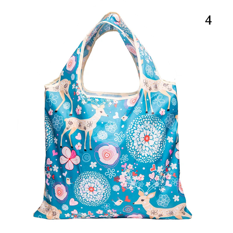|ノベルティ用品 | コンパクト収納 花柄エコバッグ | 44×40c