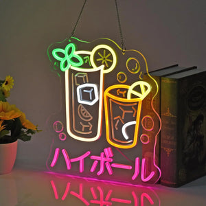 和風LEDネオンサイン（ネオン看板） ドリンク看板