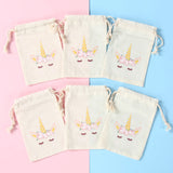 |イベント・ノベルティ用品 | ユニコーン柄 きんちゃく 6個セット | W10×H15cm