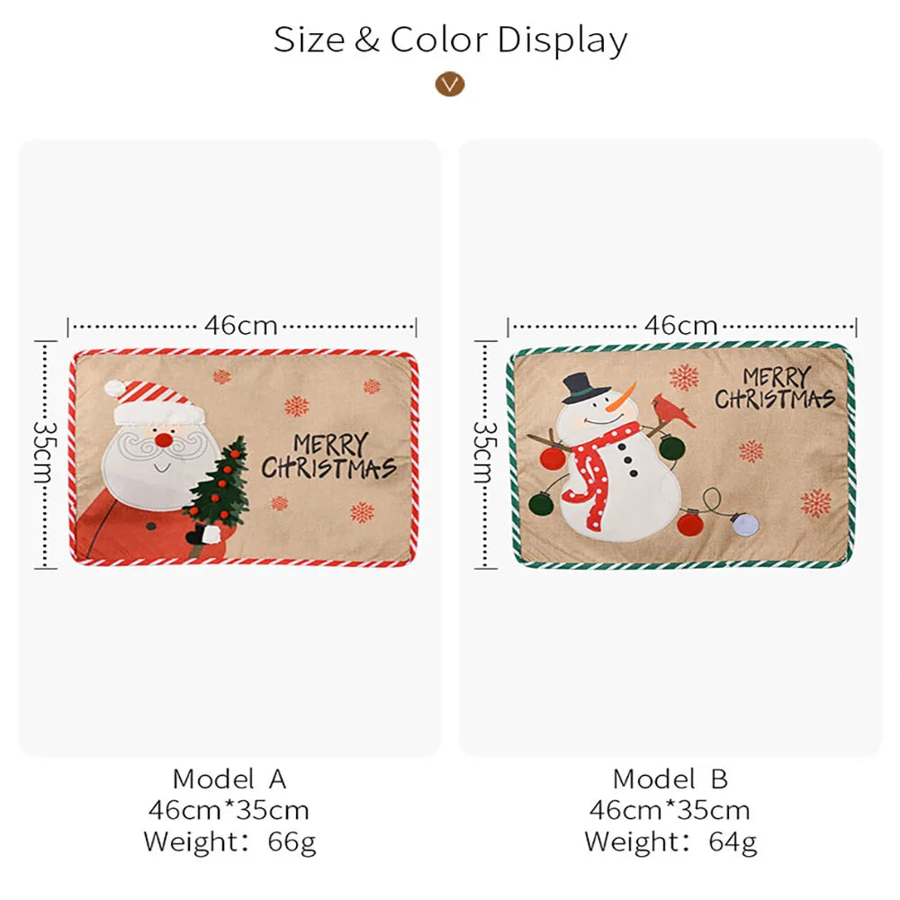 イベント・クリスマス装飾｜刺繍プレースマット 雪だるまモチーフ