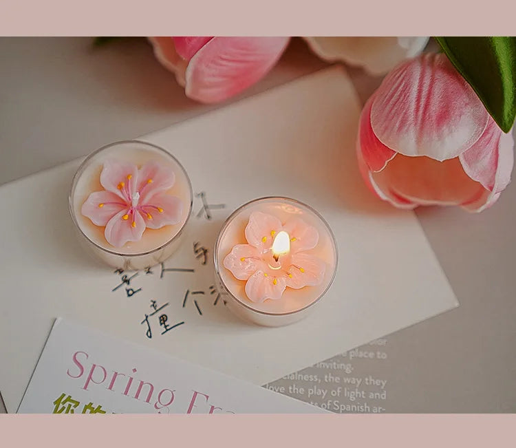 ピンクピーチブロッサム香りのティーライトキャンドル4個セット