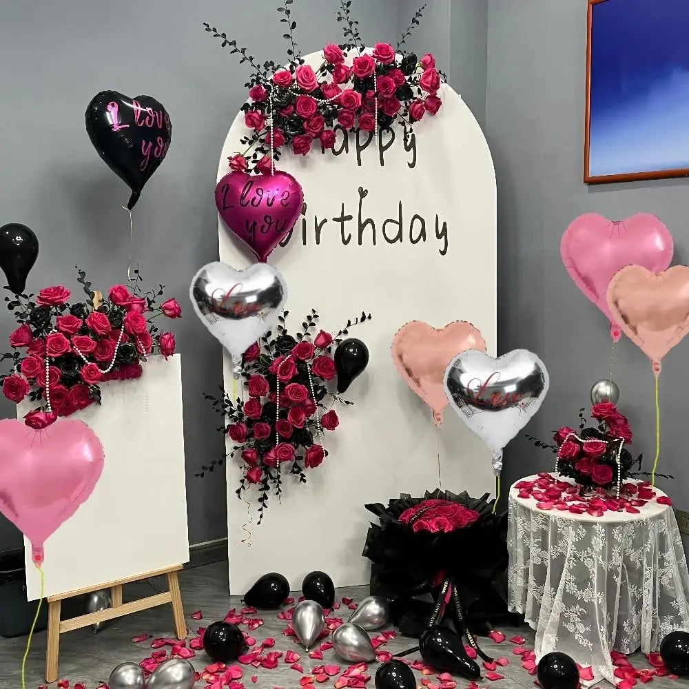 ハート型ホットピンクバルーン 18インチ