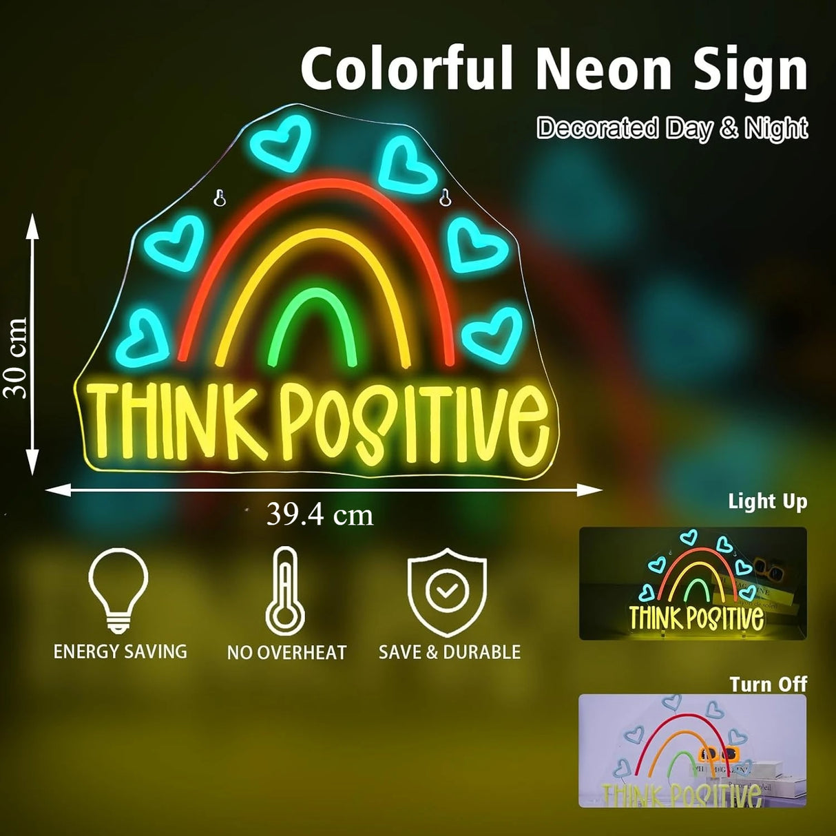 THINK POSITIVE LEDネオンサイン（ネオン看板）調光機能付き