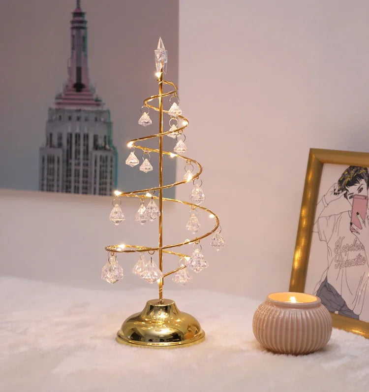 イベント・クリスマス装飾｜LEDクリスタルクリスマスツリーテーブルランプ