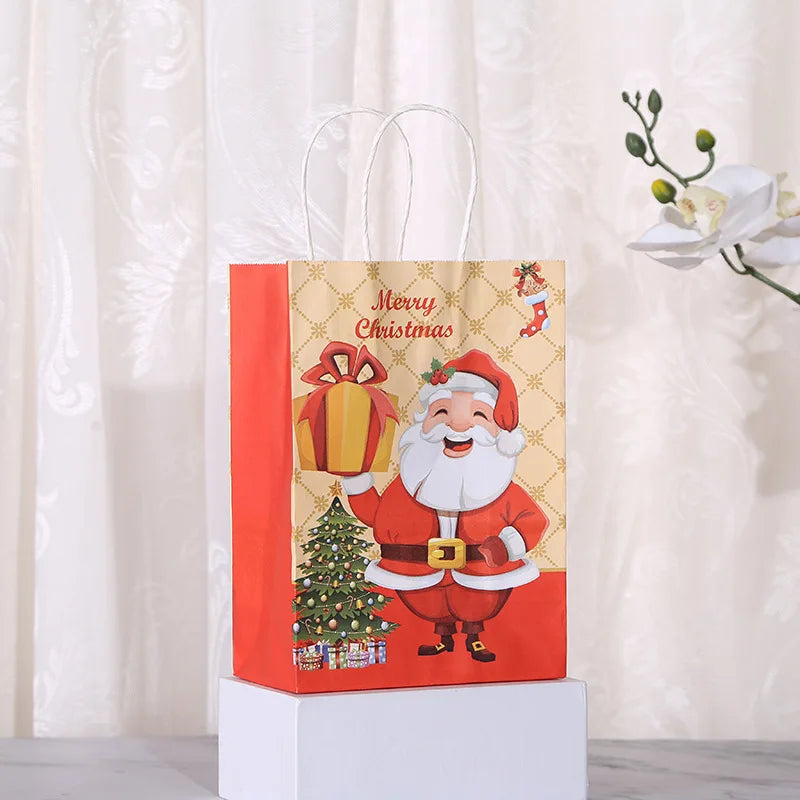 イベント・クリスマス装飾｜クリスマス用ペーパーギフトバッグ セット(4/8個入)