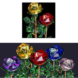 クリスタルローズガラスペーパーウェイトギフト