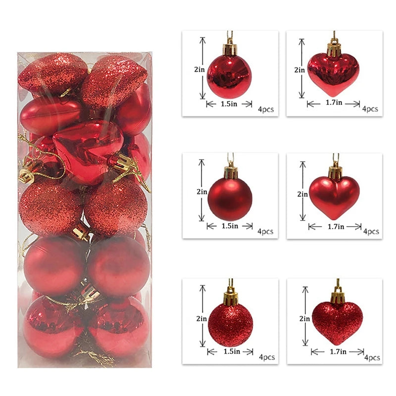 イベント・クリスマス装飾｜ハート型デコレーションオーナメント27個セット