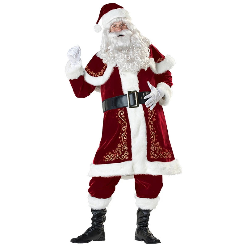 イベント・クリスマスグッズ｜大人用 サンタクロース衣装9点セット(M/L/2XL/3XL/4XL/6XL)